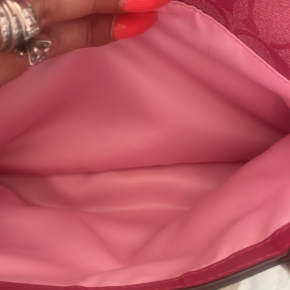 Coach Signature Heritage Stripe Canvas and Leather Satchel - Picture 7 of 9